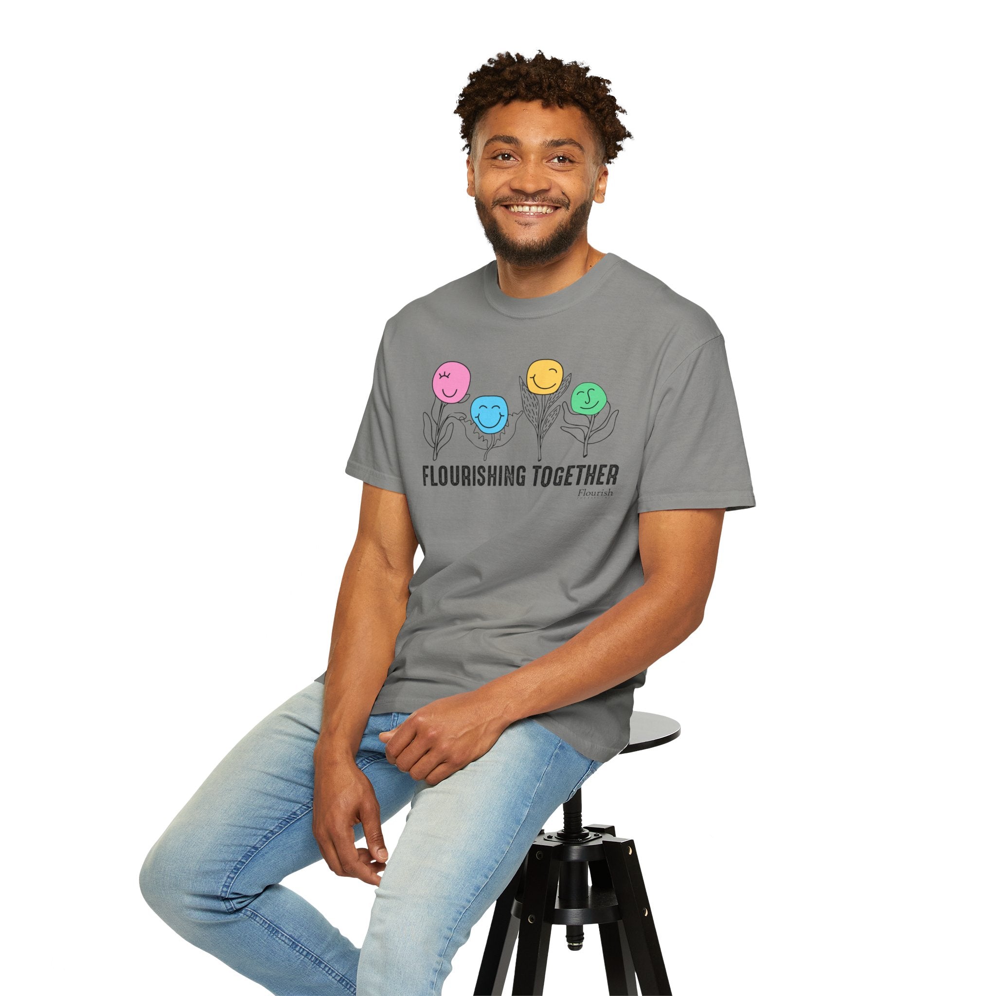 Flower Faces Flourishing Together T-Shirt - Flourish Therapy Collection